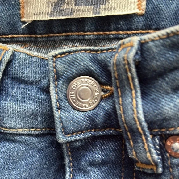 FREE PEOPLE We The Free Blue Flare & Wide Leg Jeans RAINBOW 🌈 booty - Picture 7 of 9